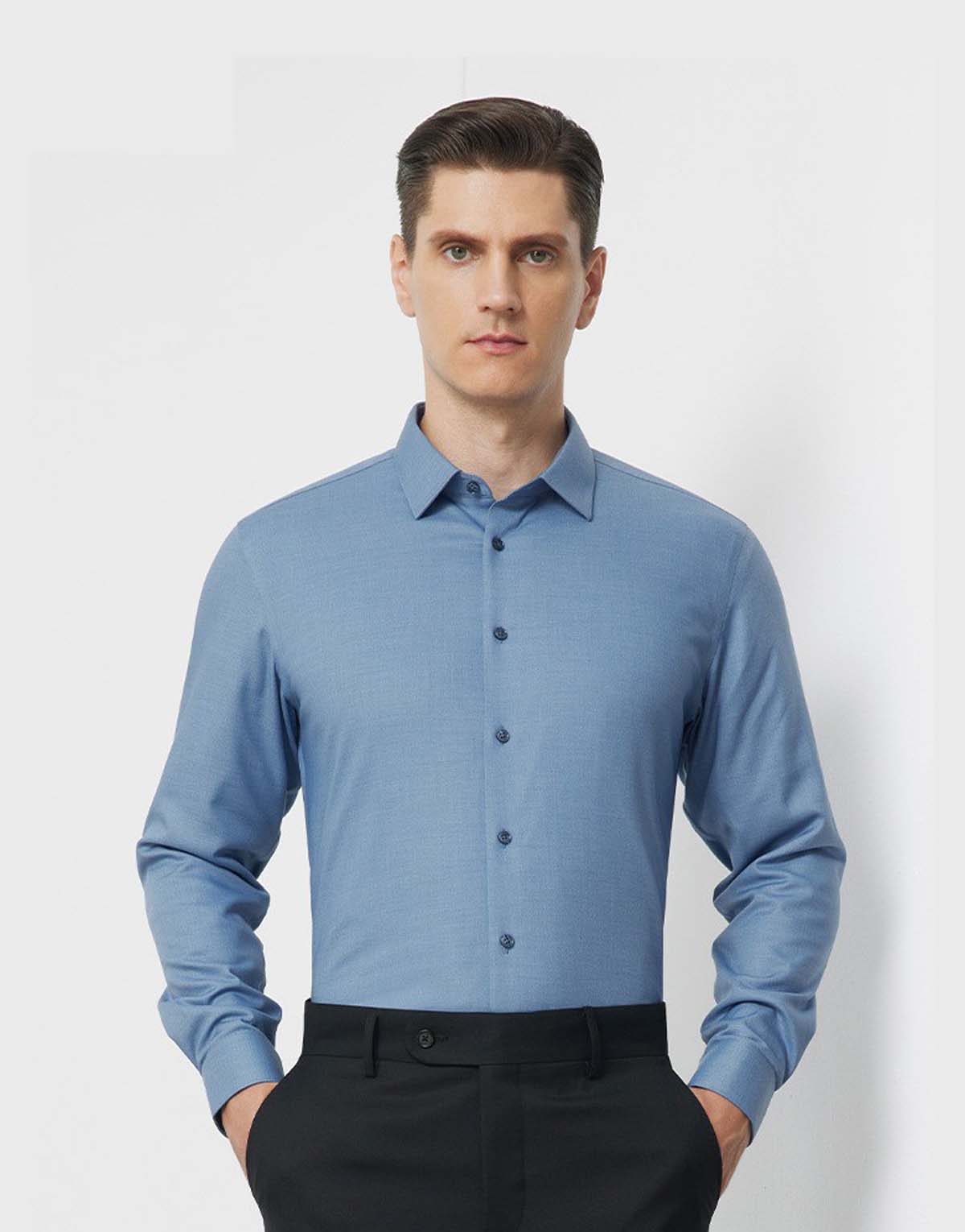 100PCT Cotton Non-Iron Shirt-ms-19-2